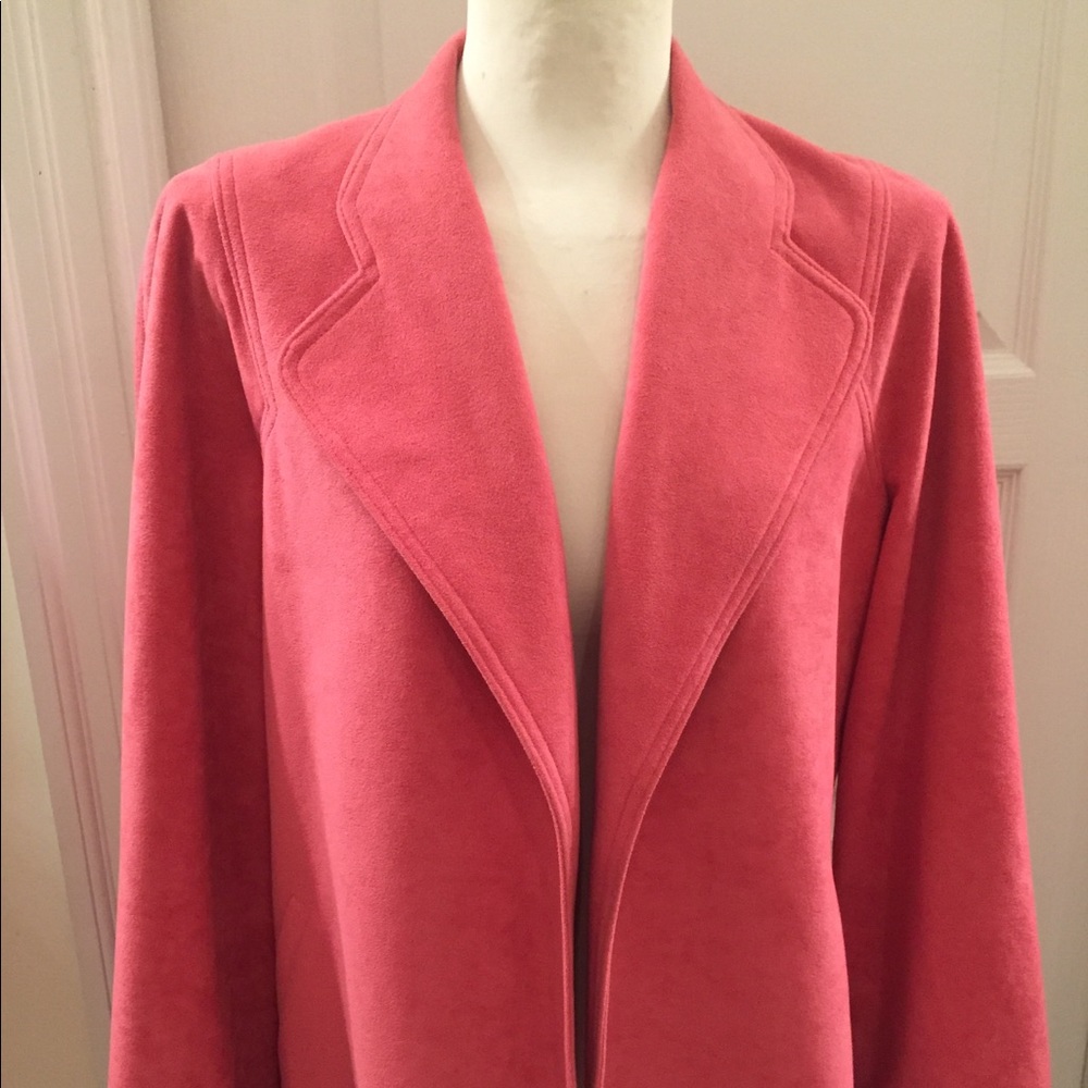 Pink Lightweight Suede Jacket Size L. Machine Wash